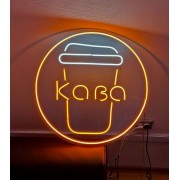 Неонова вивіска у формі чашки кави