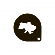 Трафарет для кави «Карта України» – багаторазовий трафарет для капучино, лате та десертів